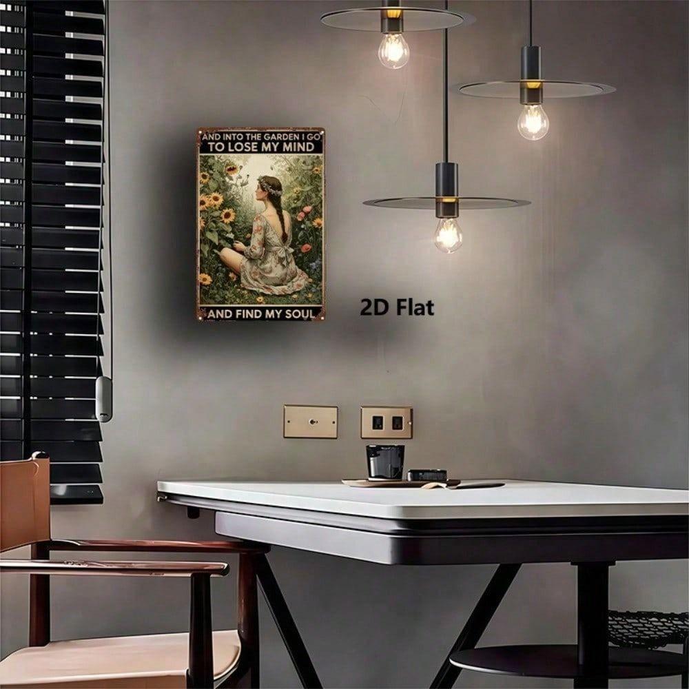 Retro Metal Wall Art Garden Soul Humor Poster for Living Room Decor