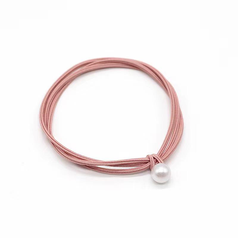 Korean-Style Mori Girl Elastic Hair Tie Set: Versatile Ponytail Holder with Pearl Accents