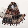 Summer Printing Geometry Tassel Scarf Women Artistic Luxury Fashion Versatile Thin Breathable Headscarf Shawls 185*80Cm