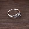 Vintage-style Distressed Flower Ring With 3D Rose, Classical Slim Band Ring, Charming Temperament Index Finger Ring