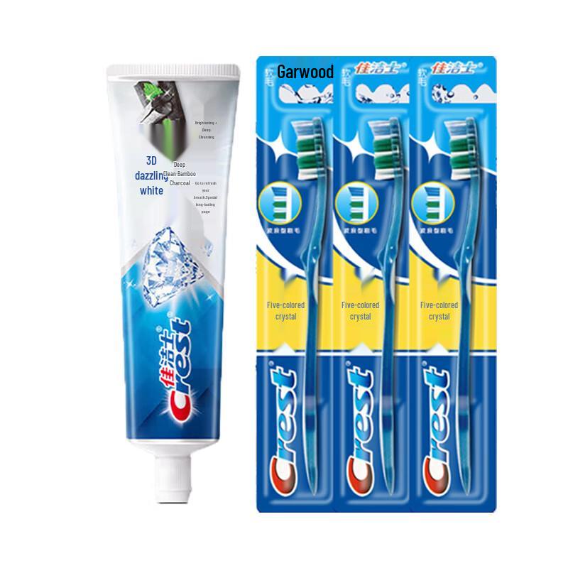 

Зубная паста Crest 3D White Micro-Charcoal (170г) с 3 мягкими кристаллическими зубными щетками