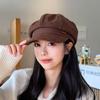 Trend Retro Fashion Octagonal Hat Women's Spring and Autumn Versatile Face Small Beret Fashion Casual Newsboy Painter Hat