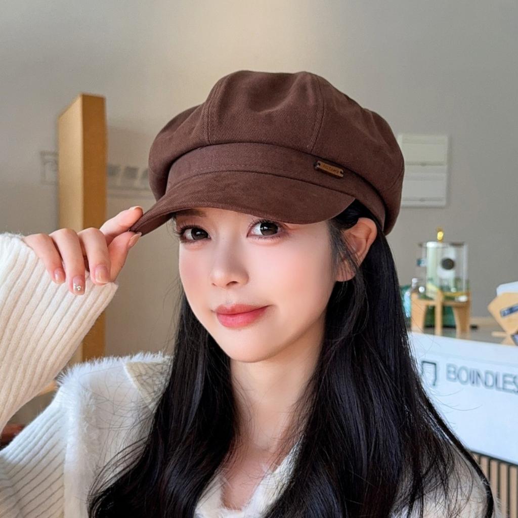 Trend Retro Fashion Octagonal Hat Women's Spring and Autumn Versatile Face Small Beret Fashion Casual Newsboy Painter Hat
