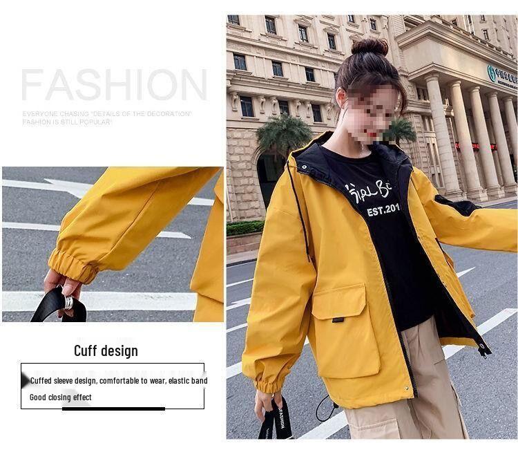 Women's Workwear Jacket - 2023 Spring/Autumn Korean Style, Loose BF Harajuku Hooded Trendy Jacket