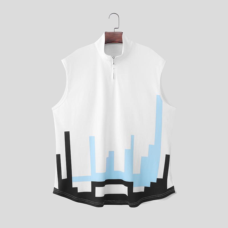 INCERUN Summer Oversized Men Sleeveless Print Casual Loose Tank Tops Vest M