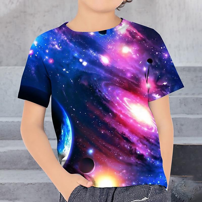 Children's Round Neck Short Sleeved T-shirt Fashionable Printed Pullover Clothing