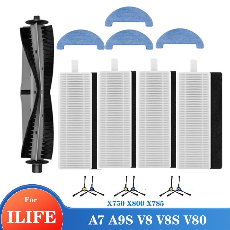 Cleaner Parts For iLife A7 A9S V8 V8s X750 X800 X785 V80 L100 Silvercrest SSR1 SSRA1 Rubber Kit Main Side Brush Hepa Filter