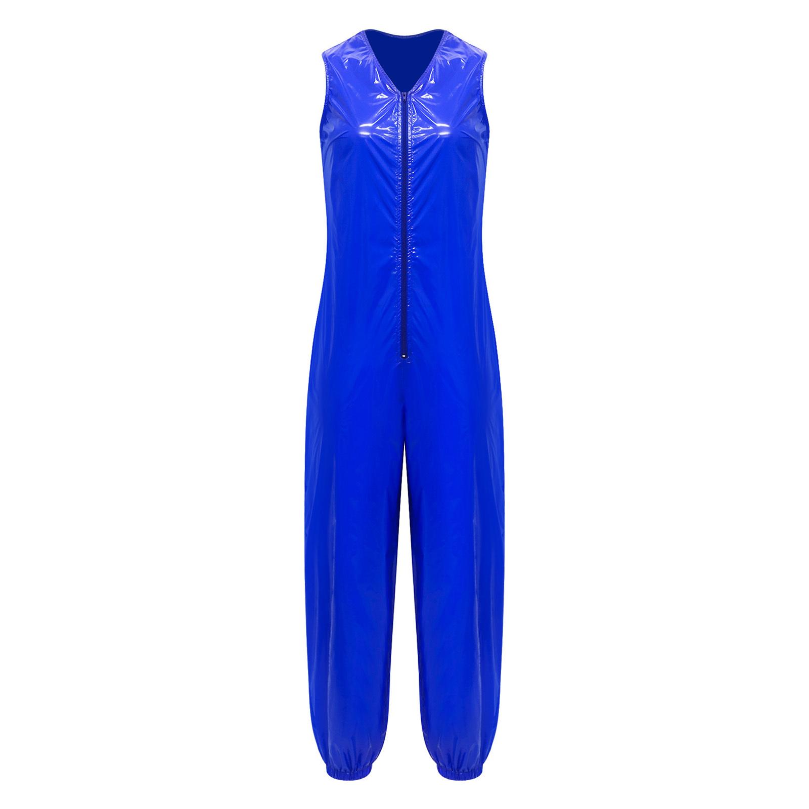 Unisex für Erwachsene Wasserdichte Windelüberhose Ärmelloser Reißverschluss Body Elastische Beinöffnung Strampler Anpassungsfähiger Overall XL königsblau