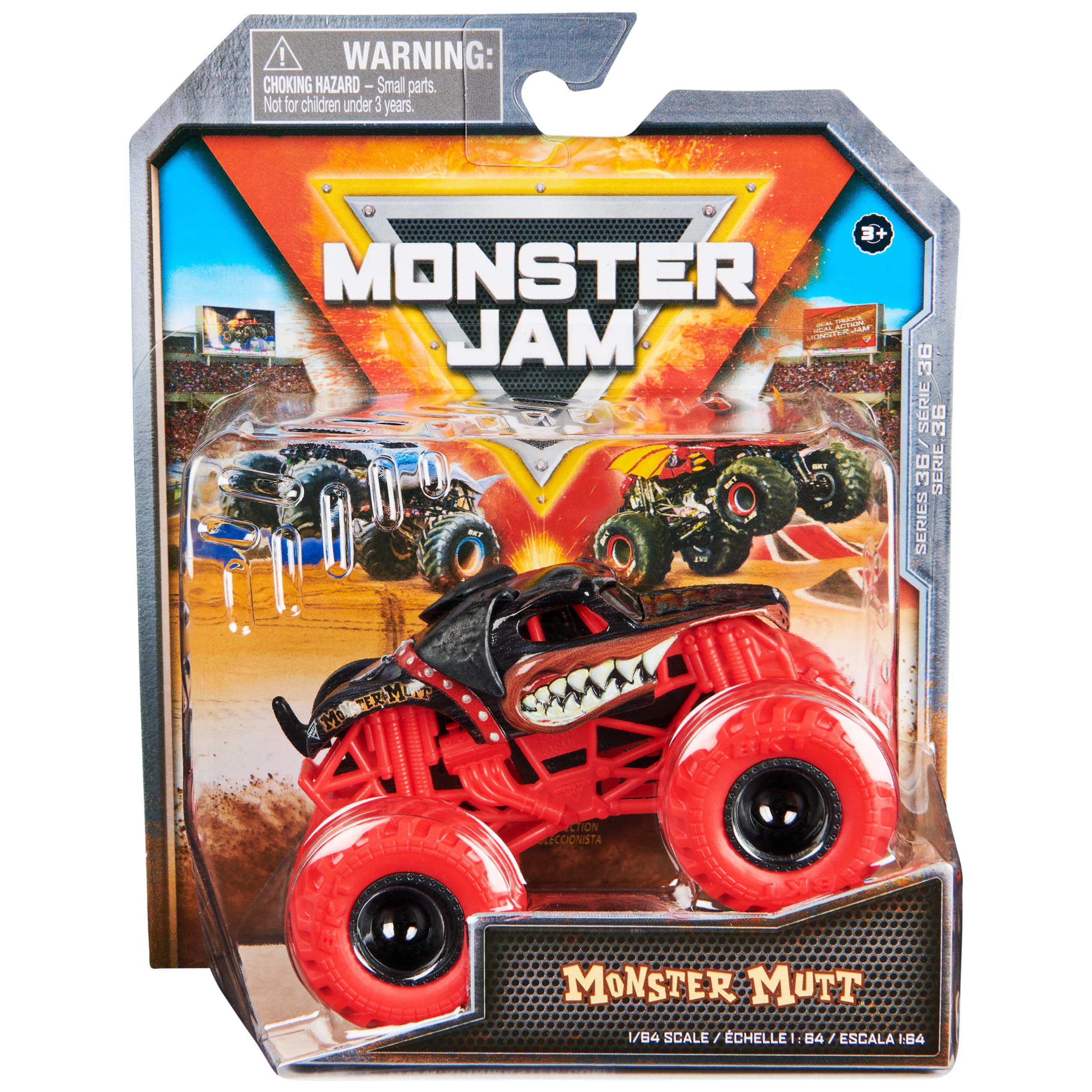 

Monster Jam, Официальный монстр-трак Monster Mutt Ротвейлер, Литой автомобиль, 1:Масштаб 64, Детская игрушка, для мальчиков от 3 лет и старше