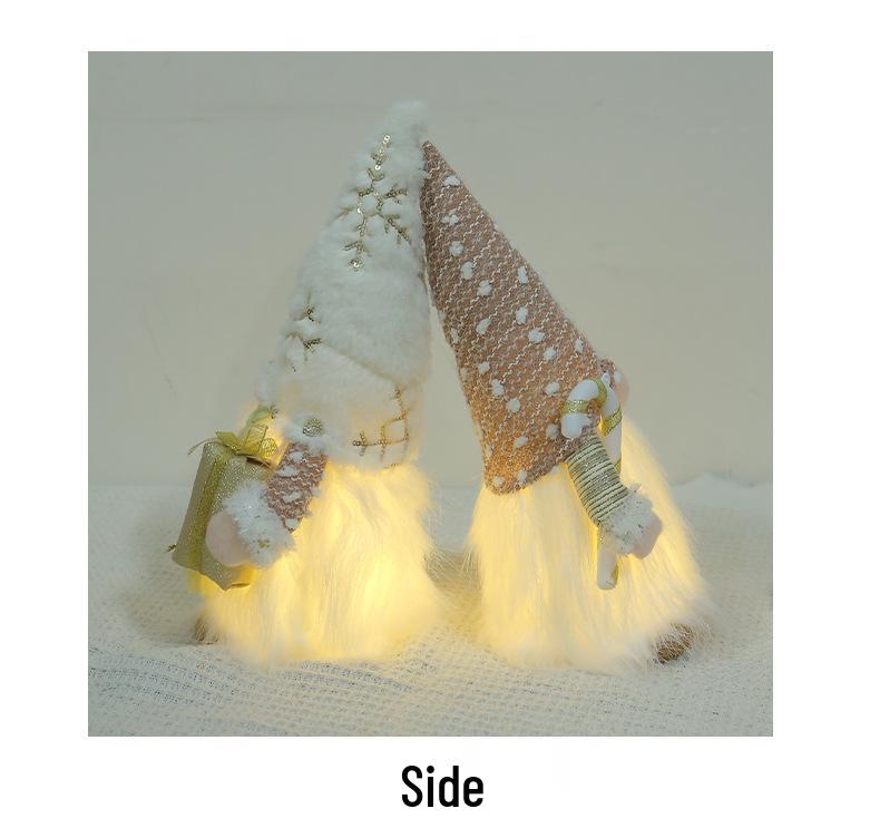 Plush No-Face Doll with Lights: Christmas Sequin Rudolph Decoration