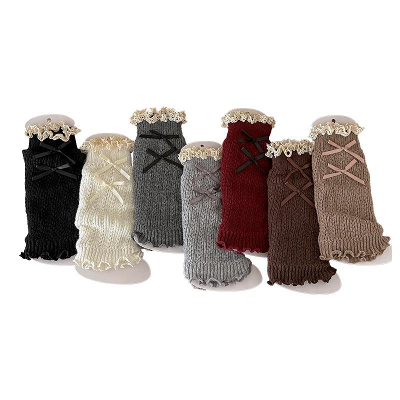 Boots Still Cotton Socks Cover Lace Lolita Stack Socks Girl Bow Sweet Thickened Girl Leg Cover