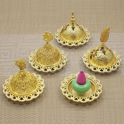 Mini Portable Golden Tower Aroma Burner - Middle Eastern Style Metal Incense Holder