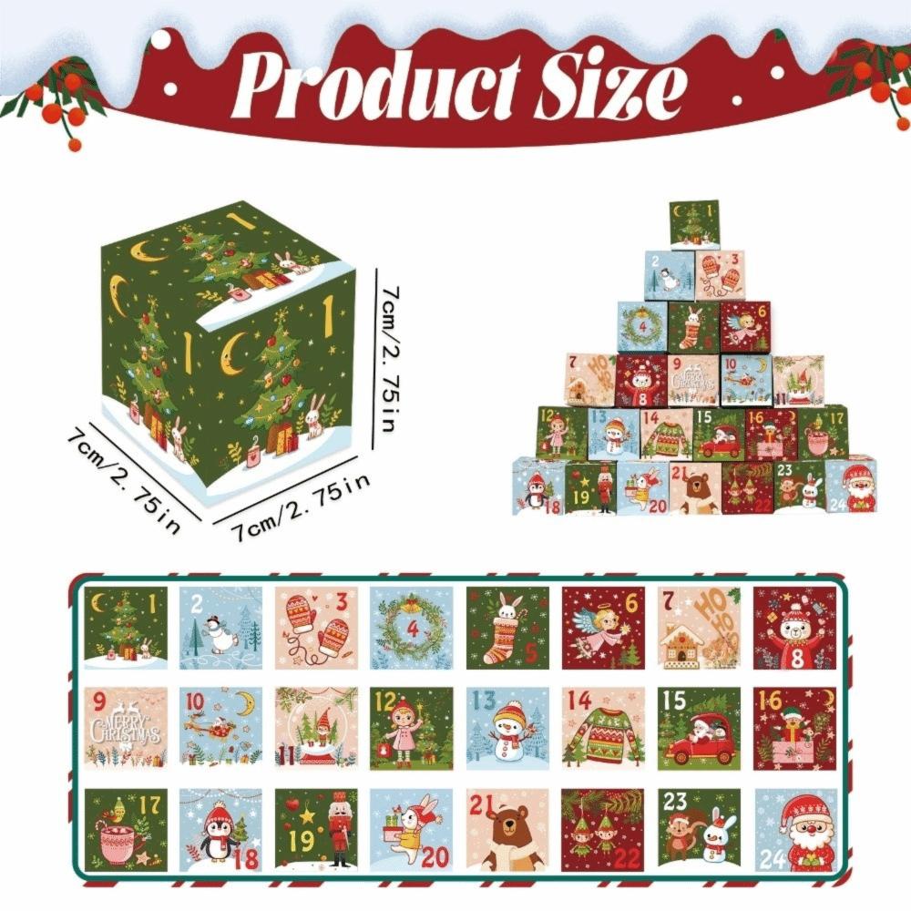 24pcs Mini Advent Calendar Boxes Vintage Xmas Numbered Decorative Boxes Festival Decor