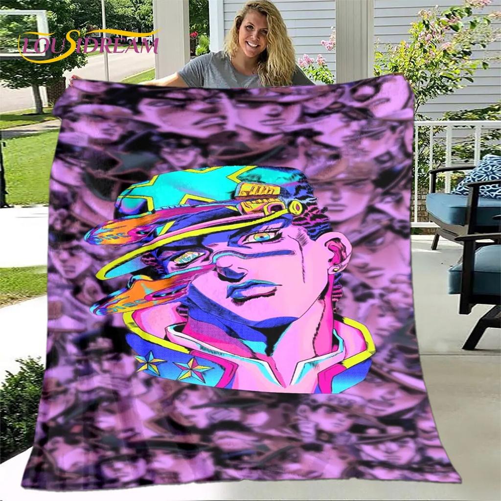 Anime Jojo's Bizarre Adventure Soft Plush Blanket,Flannel Blanket Throw Blanket for Living Room Bedroom Bed Sofa Picnic Cover