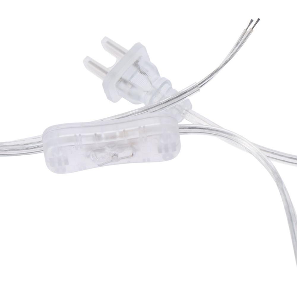 2pcs Copper Transparent Plug Switch Power Cord Home Appliance Power Connection Cable  Electrician