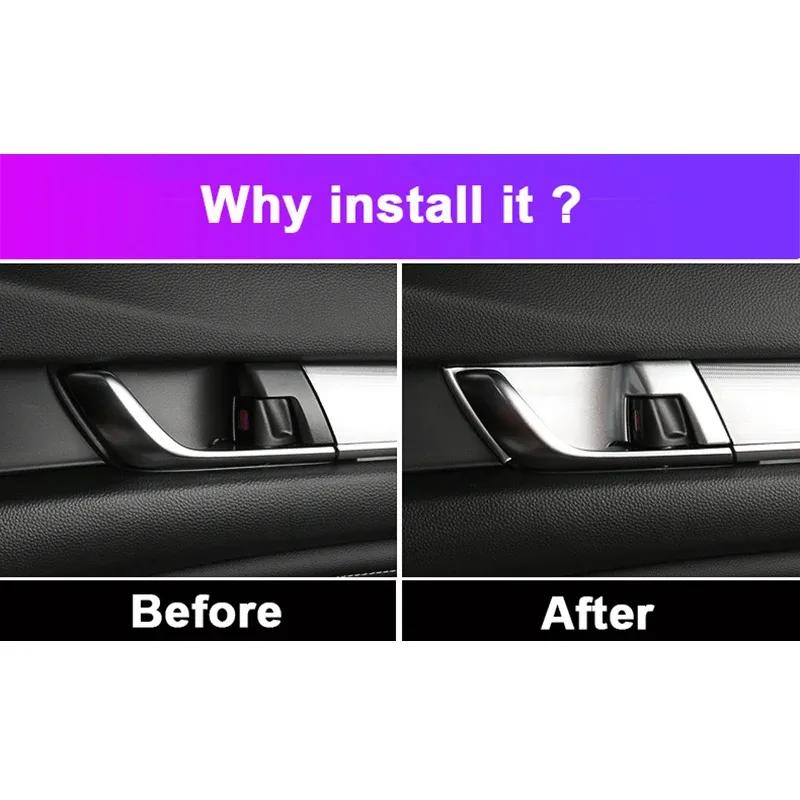 For Honda Accord X 10th 2018     Hybrid ABS Carbon Car Inner Door Bowl Frame Trim Cover Decoration Accessories