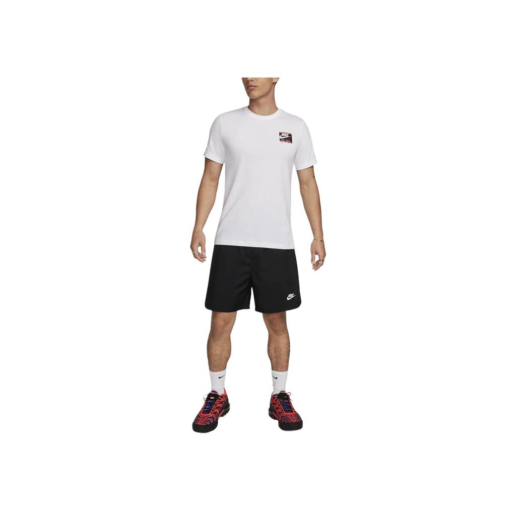 Nike Letter Logo Round Neck Casual Pullover Short Sleeve T-Shirt Men Tops White FQ3757-100