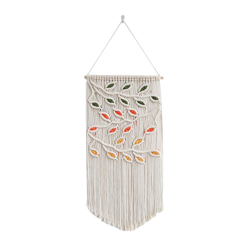

Good-Leaves Macrame Wall Hanging Green Leaf Macrame Wall Hanging Boho Wall Decor Yarn Wall Hanging Tapestry Handmade A 40 X 80CM