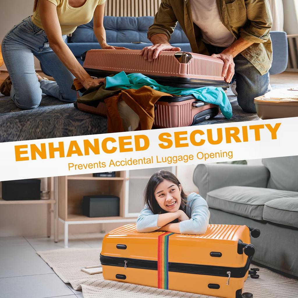 uxcell Cross Luggage Straps with Quick Release Buckle, Name ID Card Attachment, Suitcase Belt Strap for Suitcases, Briefcases, Backpacks, Travel, Red,