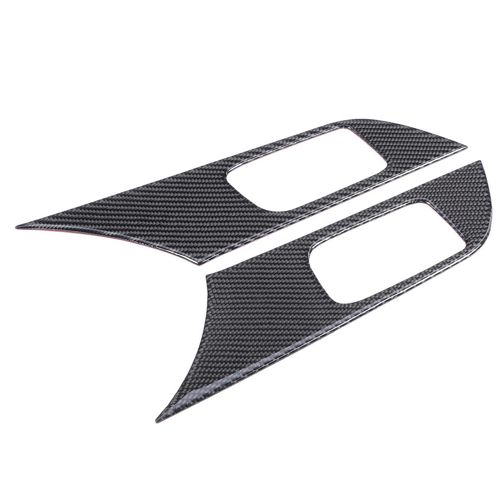 2pcs Carbon Fiber Inner Door Handle Panel Trim Interior Fit for Mitsubishi Lancer 2008‑2016