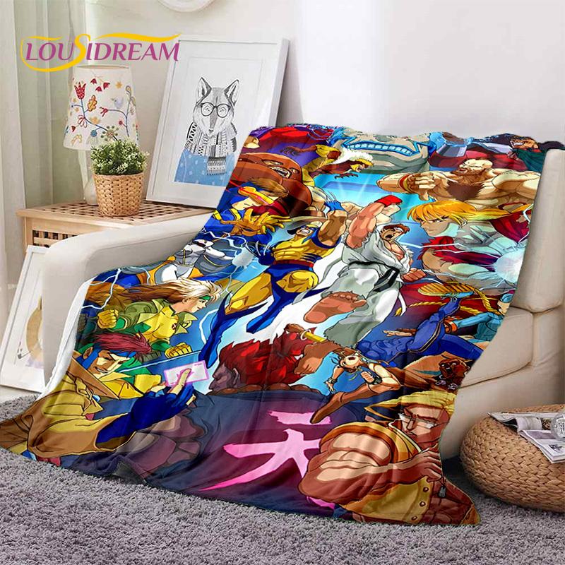Lastest Retro Game Street Fighter SF Soft Blankets,Keep Warm Throw Blanket Comfortable Blanket for Picnic Beds Sofa Home Bedroom