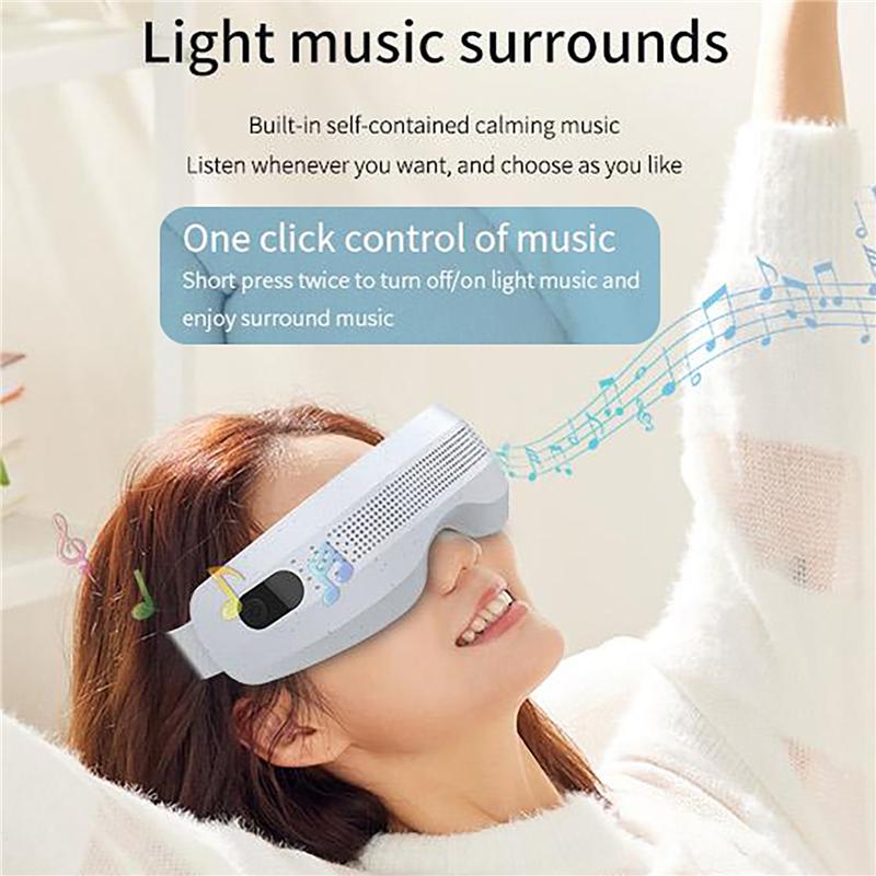 Electric Eye Massager Hot Compress Vibration Massage Bluetooth Music Relief Stress Fatigue Relax Eye Care Rhythmic Eye Massager