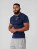 GYMSHARK Men's Quick-Dry Fitness Tight Short Sleeve Shirt