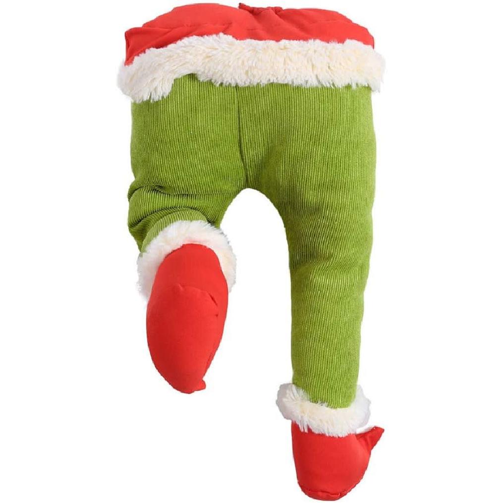 Elf Legs for Christmas Decorations Stuffed Elf Legs Ornament Green Elf Legs Pick Christmas Tree Mantel Wreaths Car Party Decoration