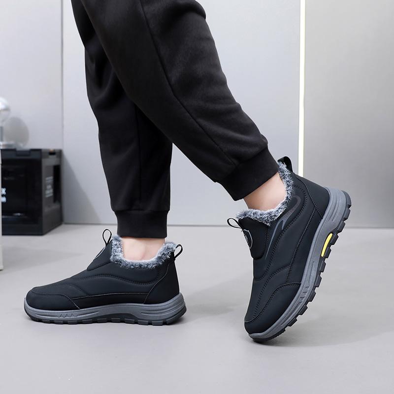 Winter Men's Cotton Shoes Thickened and Fleeced for Warmth Comfortable Anti-Slip and Durable Shipping Men's Shoes