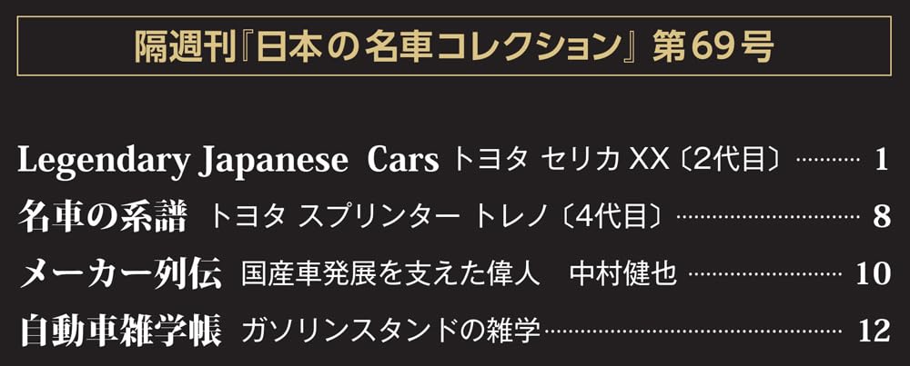 Japanese Classic Car Collection No. 69 (Toyota Celica XX) [Partwork Encyclopedia] (Model Car Included)