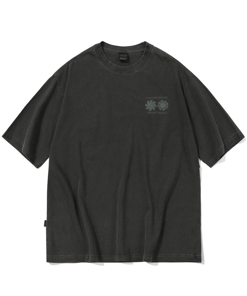 CPGN STUDIO Day And Night Pigment Short Sleeve T-Shirt Smoke Black