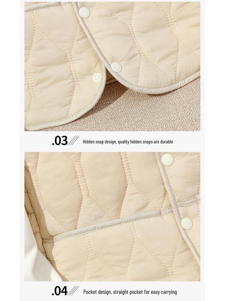 2025 Women's V-neck Fleece-lined Down Vest, Autumn/Winter Short Sleeveless, Thickened, Warm, Slim Fit, Versatile.