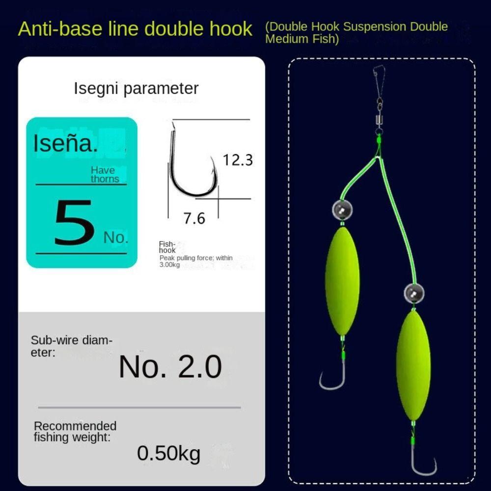 3pcs Double Hook Fishing Hair Rigs Hook Anti Bottom Carp Rigs Fishing Lure  Fishing Tackle