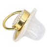 Baby Schnuller Infant Tragbare Exquisite Goldene Krone Brief Strass Schnuller mit Kette Clip