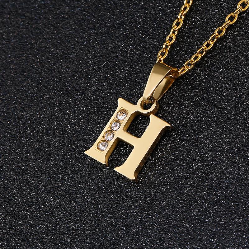 26-Letter Korean Style English Alphabet Pendant Necklace for Women and Besties