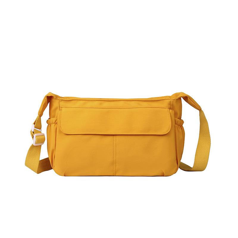 

2025 spring new Japanese large-capacity campus single shoulder oblique span simple tote bag retro canvas messenger bag жовтий