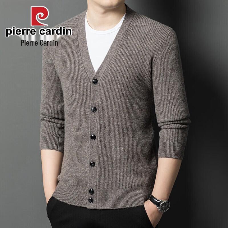 Pierre Cardin Men's 100% Pure Wool Thick Knit Cardigan