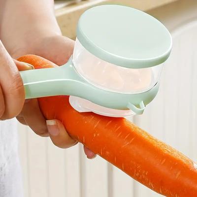 Multifunctional Fruit and Vegetable Peeler with Storage Box - Serrated Blade, Durable Plastic, Kitchen and Dorm Essential
