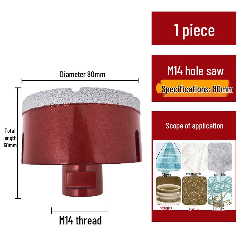 Pânză diamantată brazată M14 pentru gresie, marmură, piatră, sticlă - Bit de găurit pentru polizor unghiular pentru mărirea găurilor