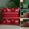 Weihnachts Rentier Kissenbezug Sofa und Wohnzimmer Dekorative Kissenbezüge Staubdicht und Milbendicht Unsichtbarer Reißverschluss