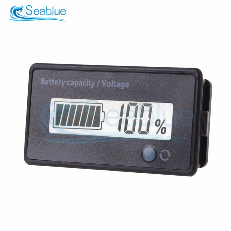 GY-6GD 7-100V Battery Monitor LCD Display Voltage Indicator for Golf Cart RV Lithium Ion Battery With Low Power Alarm