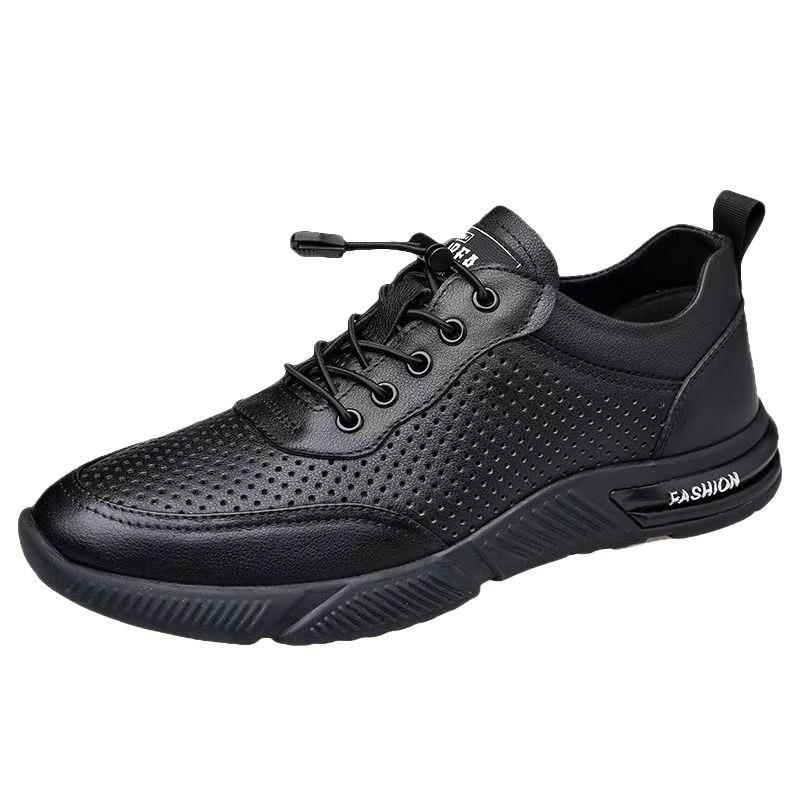 Foreign trade men's shoes black trendy soft sole soft surface casual shoes summer breathable comfortable lightweight outdoor running sports shoes