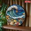 Vintage Metal Tin Sign Blue Ocean Beach Wall Art 8x8 Inch Retro Home Decor Bar Kitchen