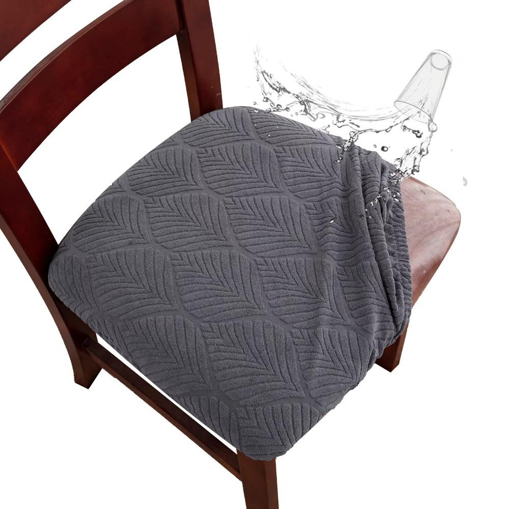 Stain Resistant Dining Chair Covers Pet Claw Resistant Oil-proof Seat Covers Waterproof Scratch Resistant Chair Slipcovers темно серый