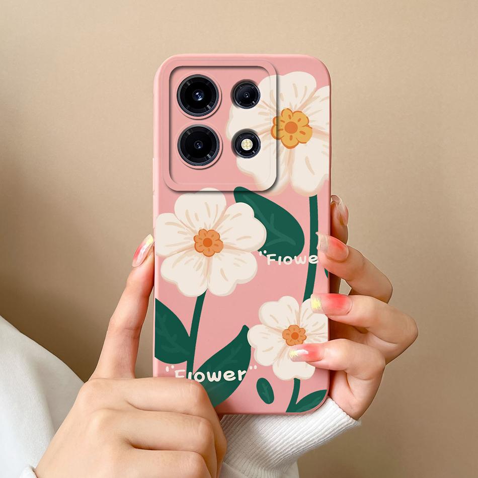 Case For Infinix Note 30 Pro Vip 30i Flower Soft Liquid Silicone Camera Lens Protection Back Cover For Infinix Note30 30 i Coque