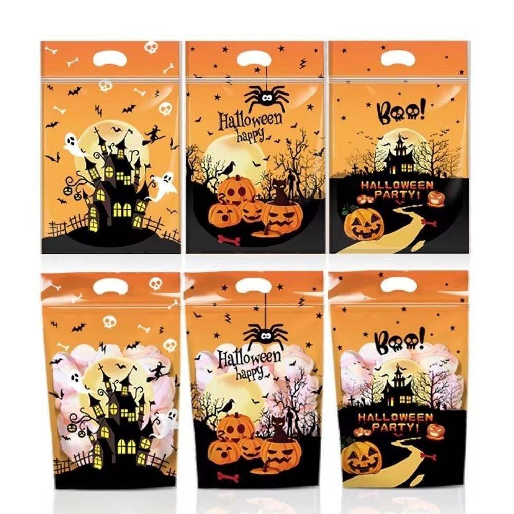 Stand Up Gusset Halloween Candy Bags Resealable Zipper Stand Up Pouches  Halloween Party Favors