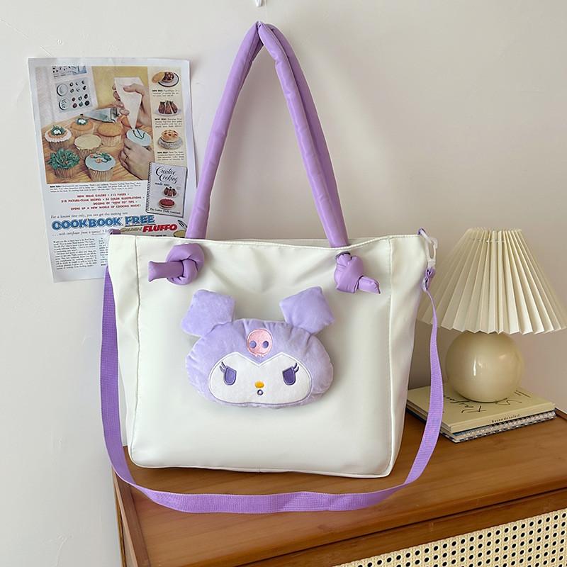 Large Capacity Cartoon Tote Bag With Expandable Design For Women And Teens** Characters Included)