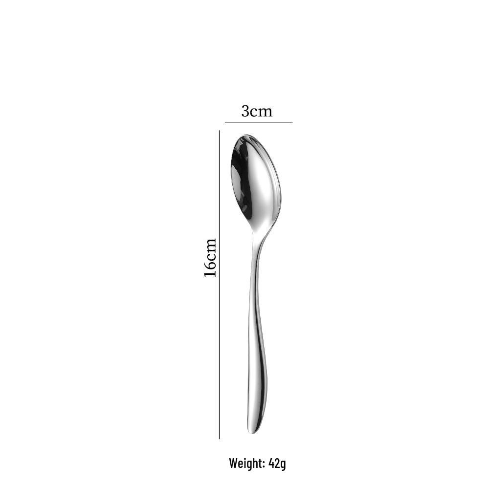 Helong Elegant 304 Stainless Steel Soup Spoon with Thickened Handle [Hand Polished]
