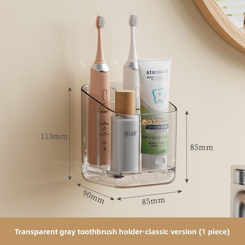 Electric Toothbrush Storage Rack, Wall-mounted Bathroom Toothpaste and Toothbrush Storage Rack Without Drilling