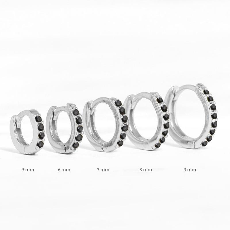 2PCS Stainless Steel Minimal Crystal Zirconia Hoop Earrings Gold Silver Color Small Huggie Cartilage Earring Piercing Jewelry